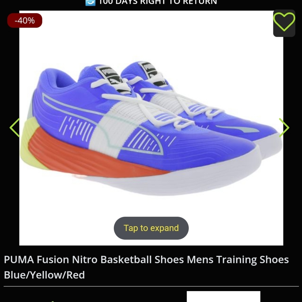 Mens basketball shoe by Puma. New without tags. Worn once to try on.